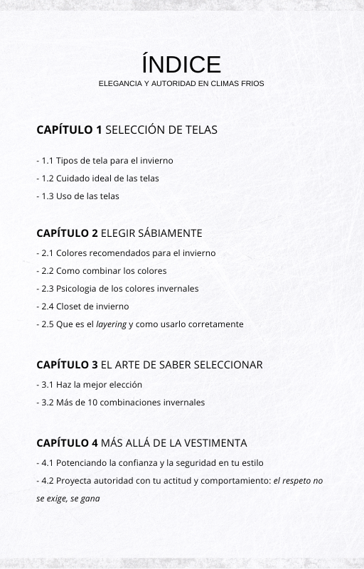 Elegancia & Autoridad en climas frios